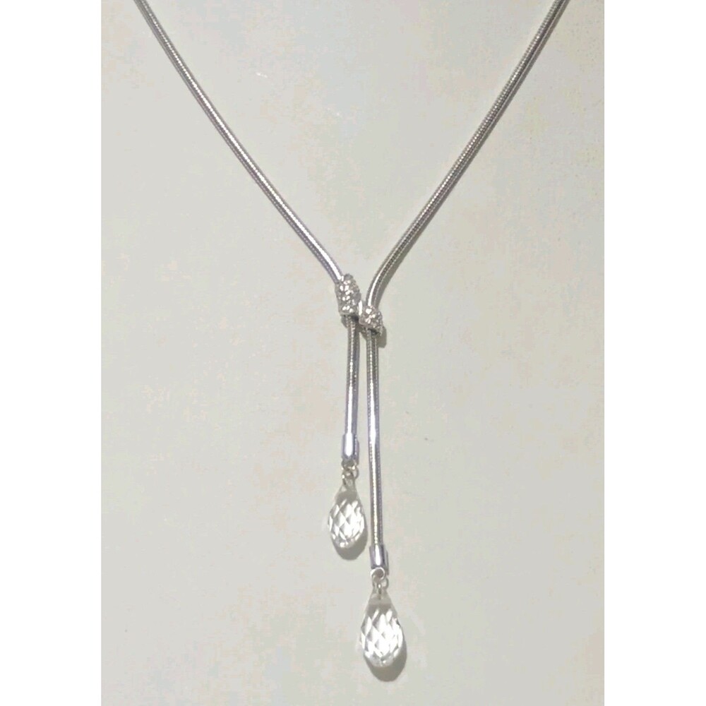 Swarovski Crystal Drop Gillian Y Roduim Plated Necklace